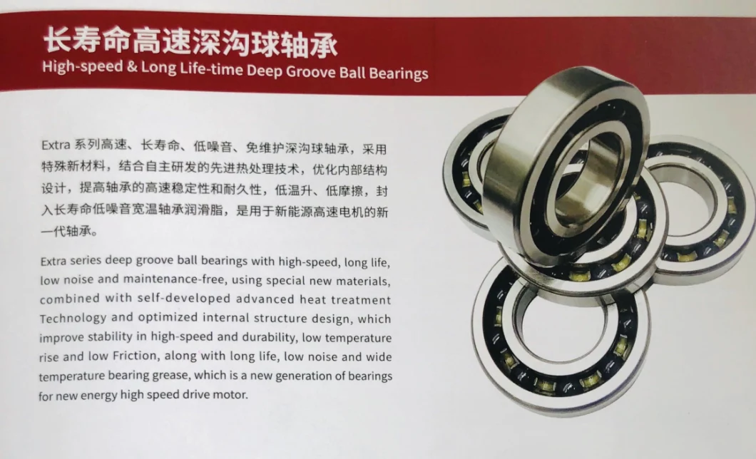 New Energy Electric Drive Bearing High-Speed &amp; Long-Life-Time Deep Groove Ball Bearings 6005